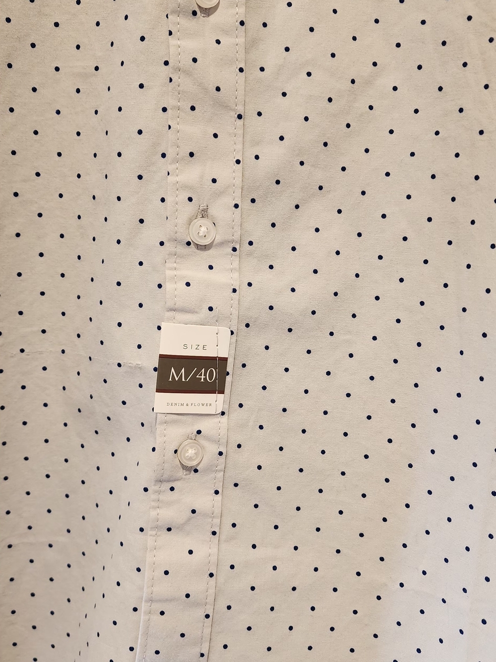 NWT Men's White Micro-Dot Button-Up Shirt - Picture 3 of 6